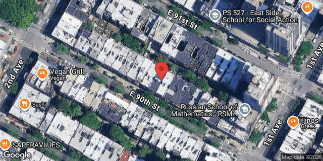 Aerial map of 323 EAST 90 STREET, Manhattan