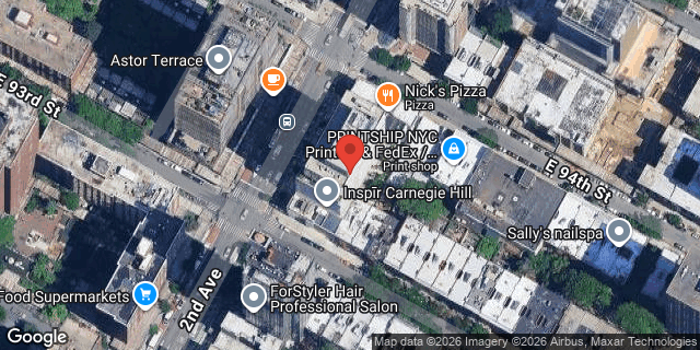 Aerial map of 1802 2ND AVENUE, Manhattan