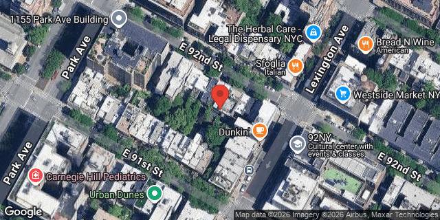 Aerial map of 128 EAST 92 STREET, Manhattan