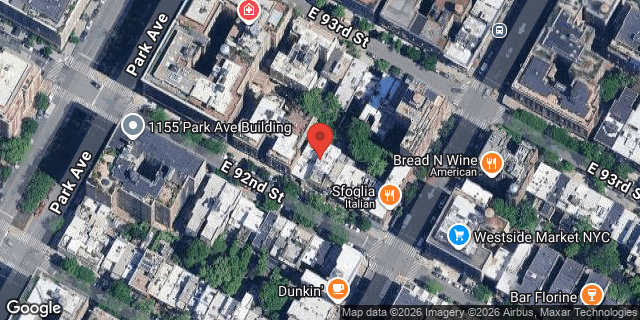 Aerial map of 123 EAST 92 STREET, Manhattan