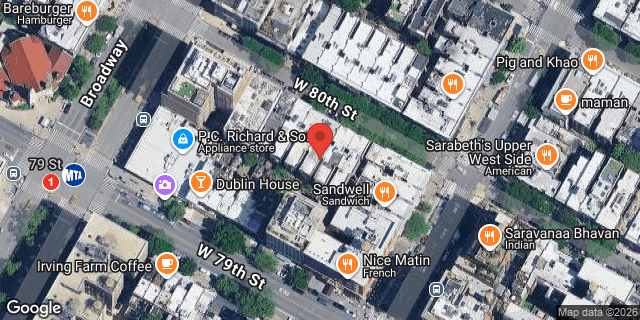 Aerial map of 206 WEST 80 STREET, Manhattan