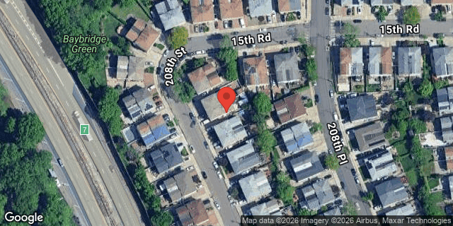 Aerial map of 15-39 208 STREET, Queens