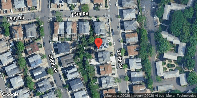 Aerial map of 15-44 209 STREET, Queens