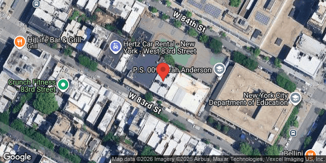 Aerial map of 139 WEST 83 STREET, Manhattan