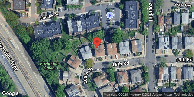 Aerial map of 208-09 15 ROAD, Queens