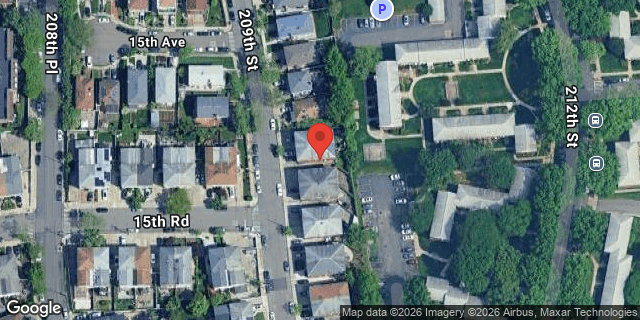 Aerial map of 15-19 209 STREET, Queens
