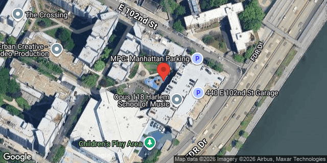 Aerial map of 455 EAST 102 STREET, Manhattan