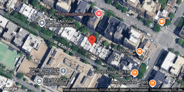 Aerial map of 119 WEST 85 STREET, Manhattan