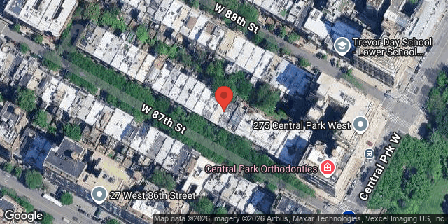 Aerial map of 21 WEST 87 STREET, Manhattan
