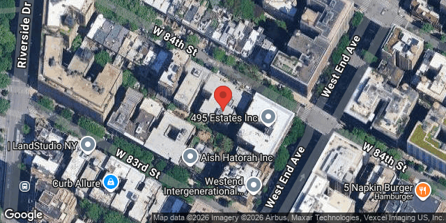 Aerial map of 316 WEST 84 STREET, Manhattan
