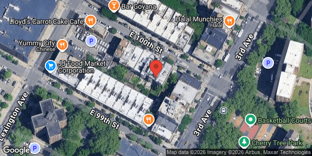 Aerial map of 168 EAST 100 STREET, Manhattan