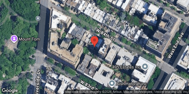 Aerial map of 332 WEST 84 STREET, Manhattan