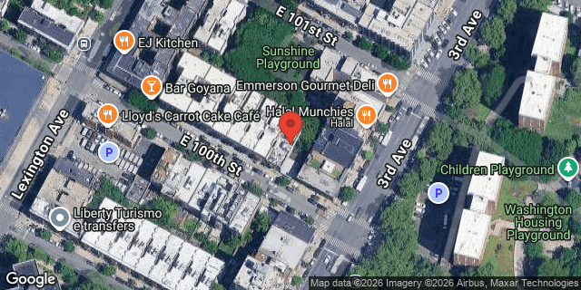 Aerial map of 195 EAST 100 STREET, Manhattan
