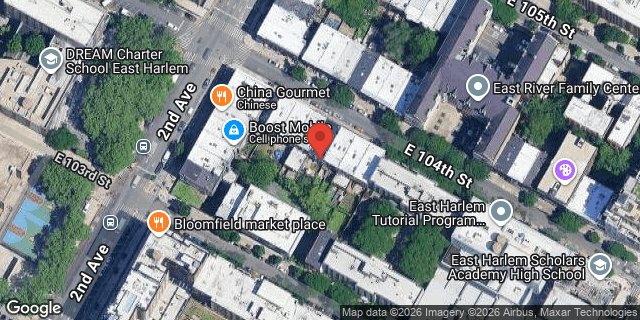 Aerial map of 316 EAST 104 STREET, Manhattan