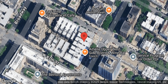 Aerial map of 200 WEST 88TH STREET, Manhattan