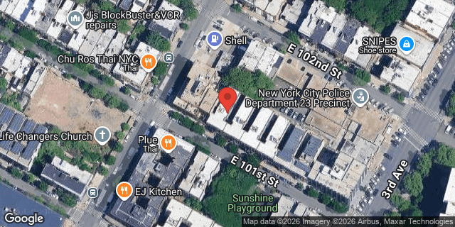 Aerial map of 169 EAST 101 STREET, Manhattan
