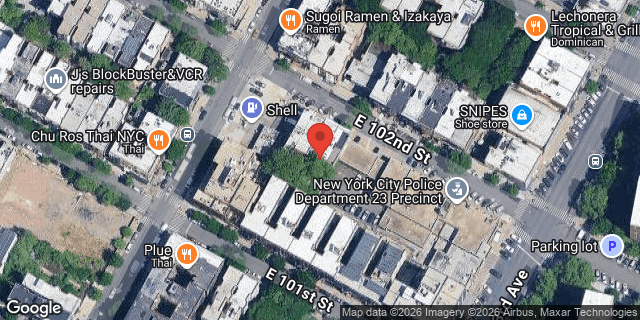Aerial map of 160 EAST 102 STREET, Manhattan