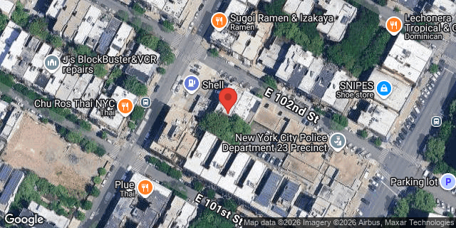 Aerial map of 158 EAST 102 STREET, Manhattan