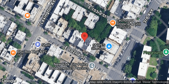 Aerial map of 171 EAST 102 STREET, Manhattan