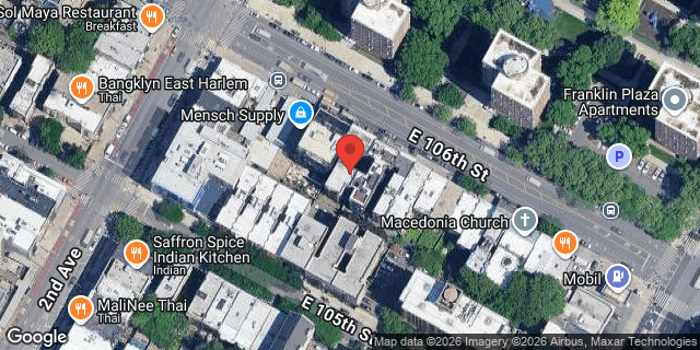 Aerial map of 312 EAST 106 STREET, Manhattan