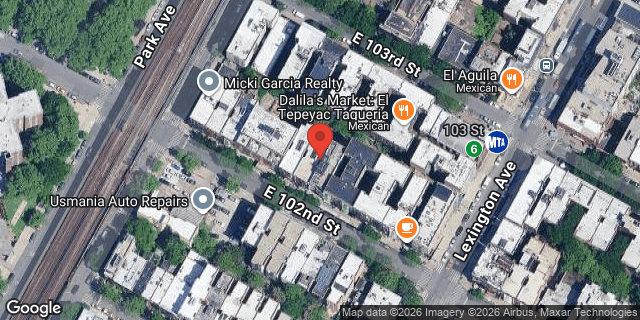 Aerial map of 115 EAST 102 STREET, Manhattan