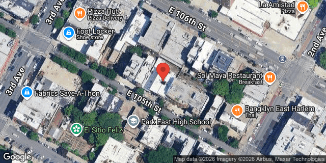 Aerial map of 229 EAST 105 STREET, Manhattan