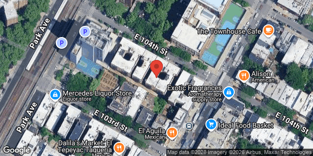 Aerial map of 126 EAST 104 STREET, Manhattan