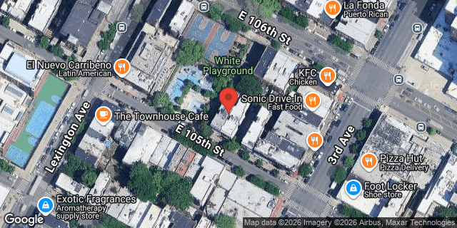 Aerial map of 169 EAST 105 STREET, Manhattan