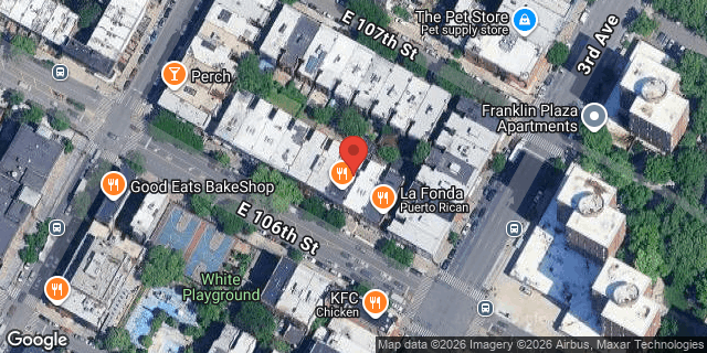 Aerial map of 165 EAST 106 STREET, Manhattan