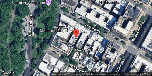 Aerial map of 316 WEST 93 STREET, Manhattan