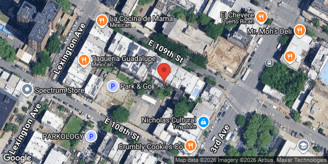 Aerial map of 178 EAST 109 STREET, Manhattan