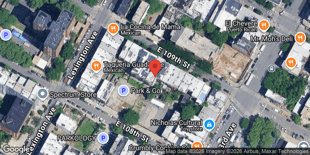 Aerial map of 166 EAST 109 STREET, Manhattan