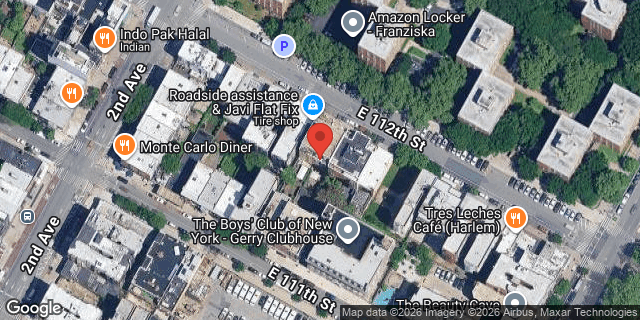 Aerial map of 318 EAST 112 STREET, Manhattan