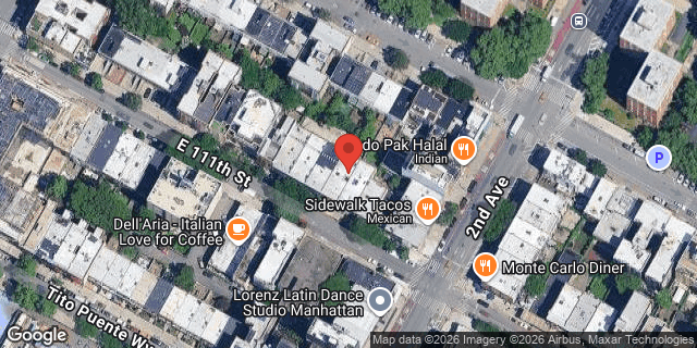 Aerial map of 239 EAST 111 STREET, Manhattan
