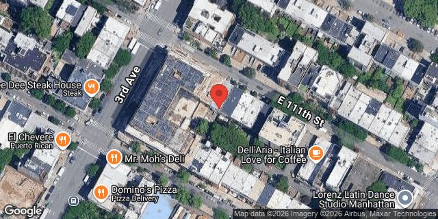 Aerial map of 212 EAST 111 STREET, Manhattan