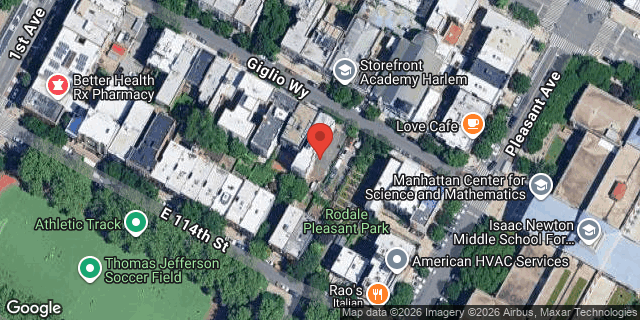 Aerial map of 442 EAST 115 STREET, Manhattan