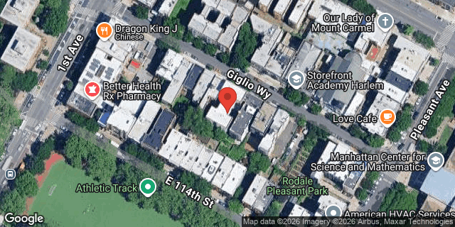 Aerial map of 426 EAST 115 STREET, Manhattan