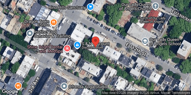 Aerial map of 204 EAST 112 STREET, Manhattan