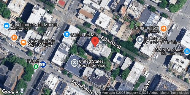 Aerial map of 166 EAST 111 STREET, Manhattan