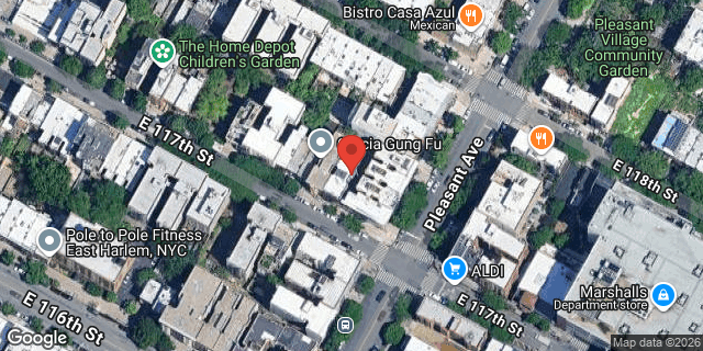 Aerial map of 455 EAST 117 STREET, Manhattan