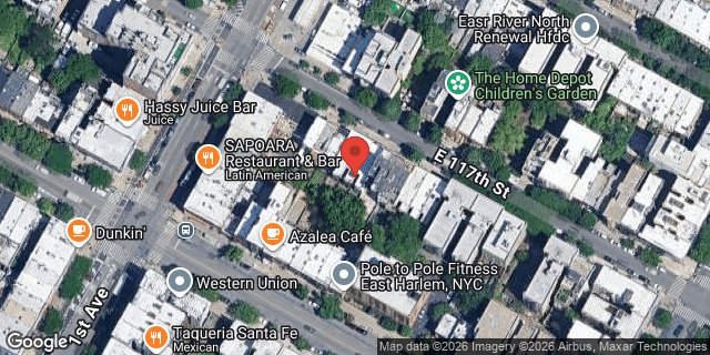 Aerial map of 412 EAST 117 STREET, Manhattan
