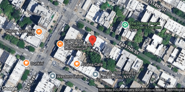 Aerial map of 408 EAST 117 STREET, Manhattan