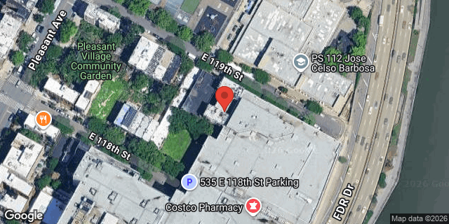 Aerial map of 524 EAST 119 STREET, Manhattan