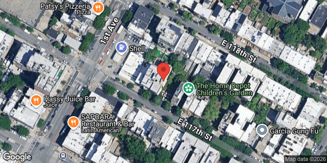 Aerial map of 413 EAST 117 STREET, Manhattan