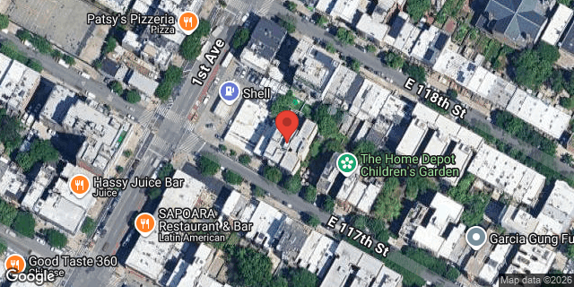 Aerial map of 409 EAST 117 STREET, Manhattan