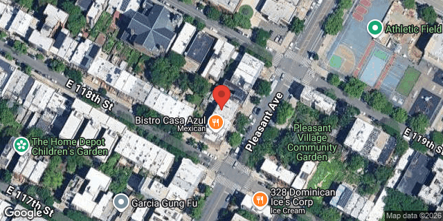 Aerial map of 347 PLEASANT AVENUE, Manhattan