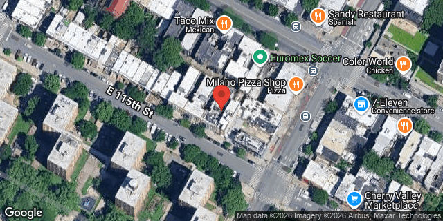 Aerial map of 241 EAST 115 STREET, Manhattan