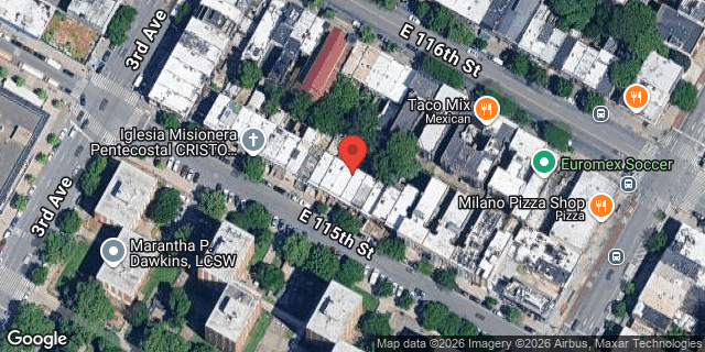 Aerial map of 225 EAST 115 STREET, Manhattan