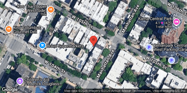 Aerial map of 50 WEST 105 STREET, Manhattan