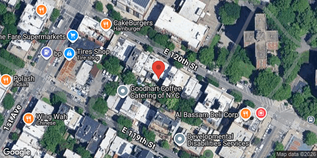 Aerial map of 422 EAST 120 STREET, Manhattan